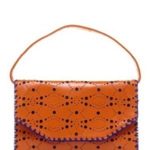 Tahoe  Leathern Whipstitch Clutch w Strap